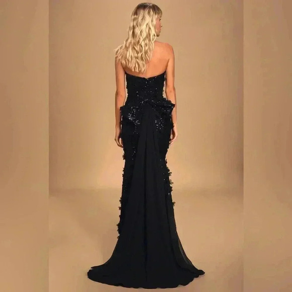 NWT Bariano Meagan White Sequin High-Low Maxi Dress! Size US 2 - Picture 5 of 8